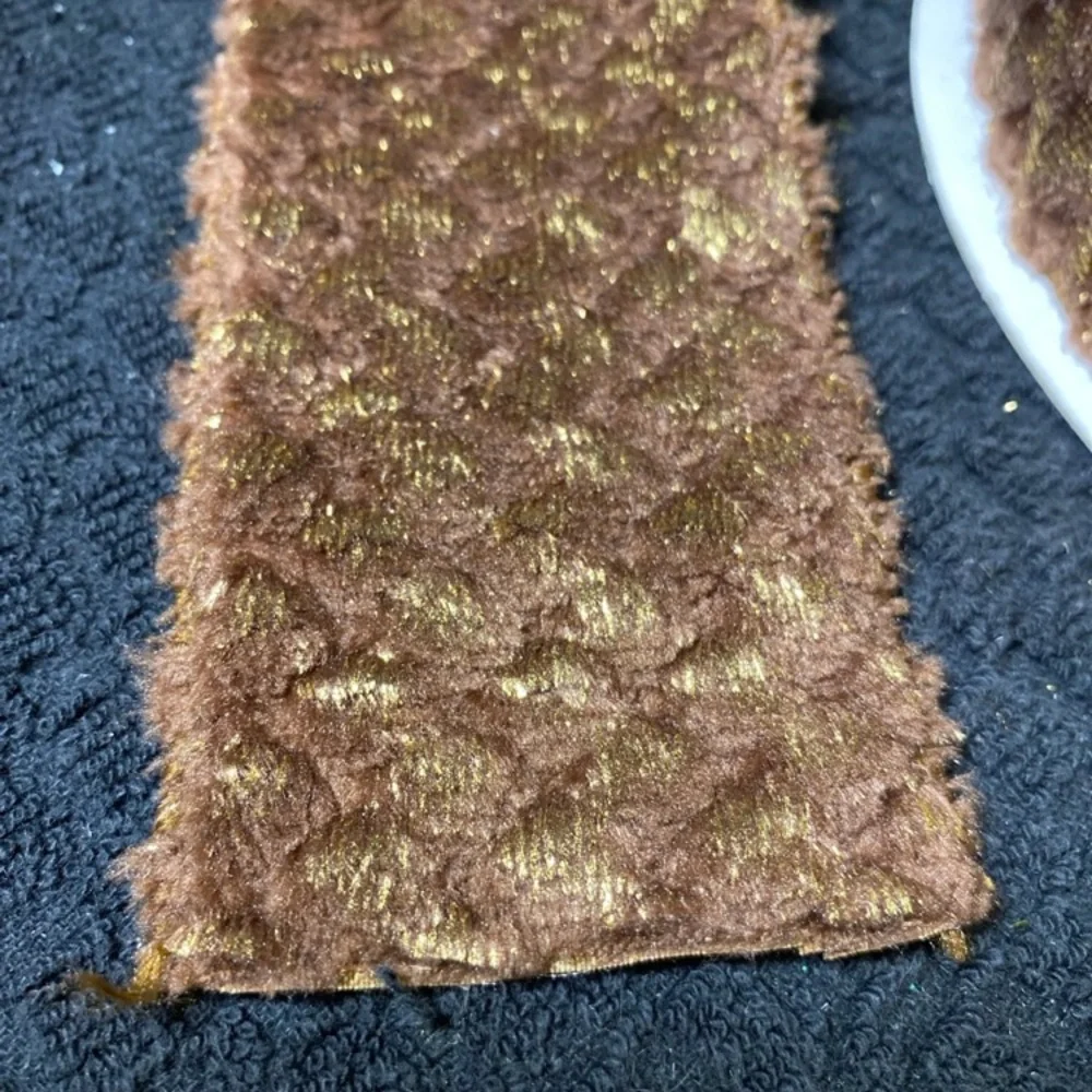 NEW David Christopher’s Collection 2.5 X 10 Y Metallic Faux Fur LUX Ribbon Brown